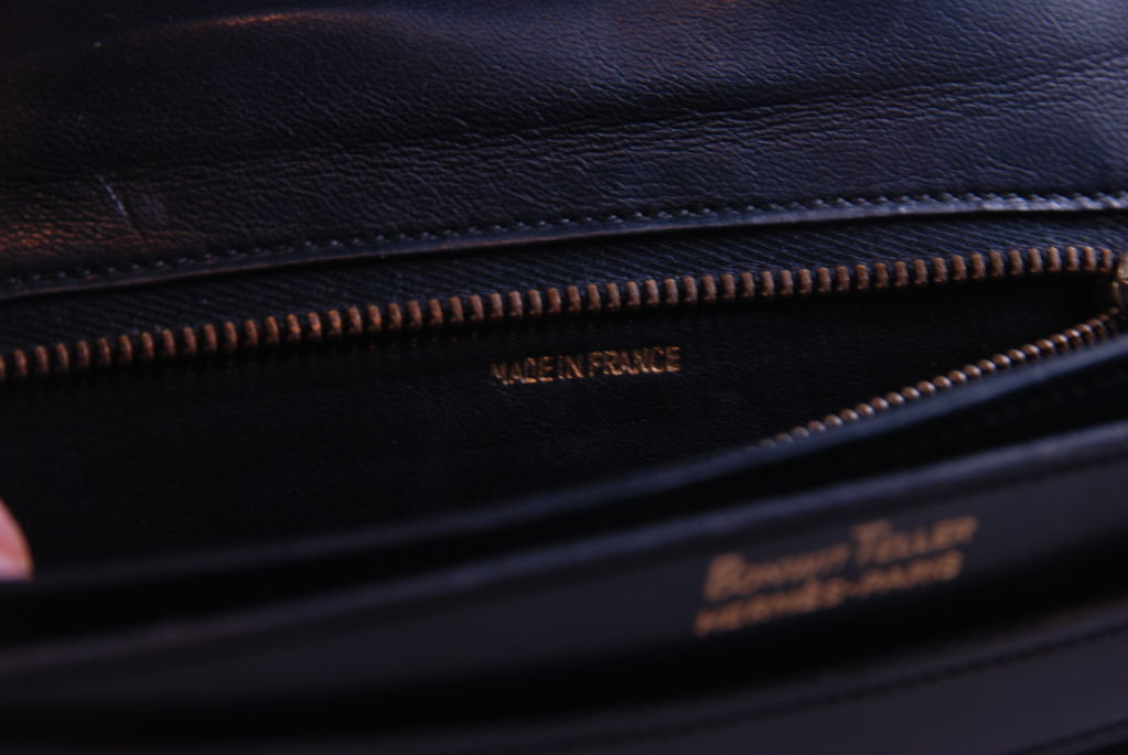 Vintage Black Suede & Leather Hermes Shoulder Bag 7