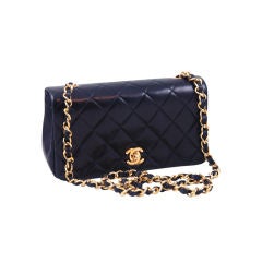 Chanel Black Lambskin Quilted Small Bag