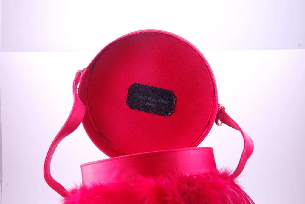 1980's French Red Feathered Evening Bag 3