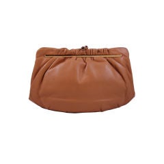 Judith Leiber Leather & Tiger Eye Hand Bag