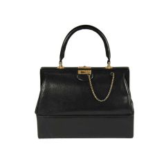 Black Leather Purse with Hidden Compartment