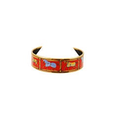 Vintage Herems Equestrian Enamel Bangle Bracelet