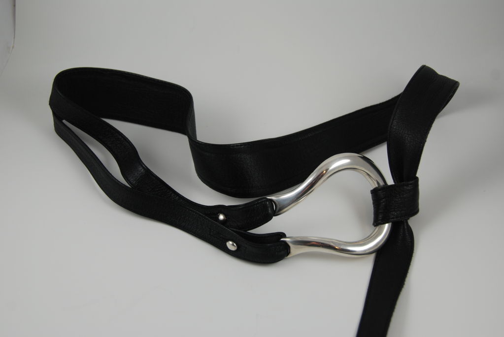 Peretti Tiffany Sterling Silver and Leather Belt 2