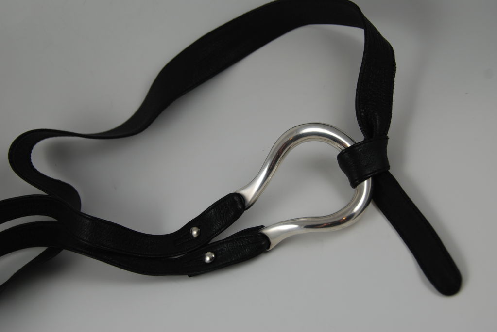 Peretti Tiffany Sterling Silver and Leather Belt 4