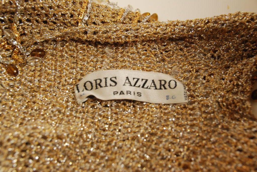 1970's Loris Azzaro Gold Beaded and Chain Sweater For Sale 3