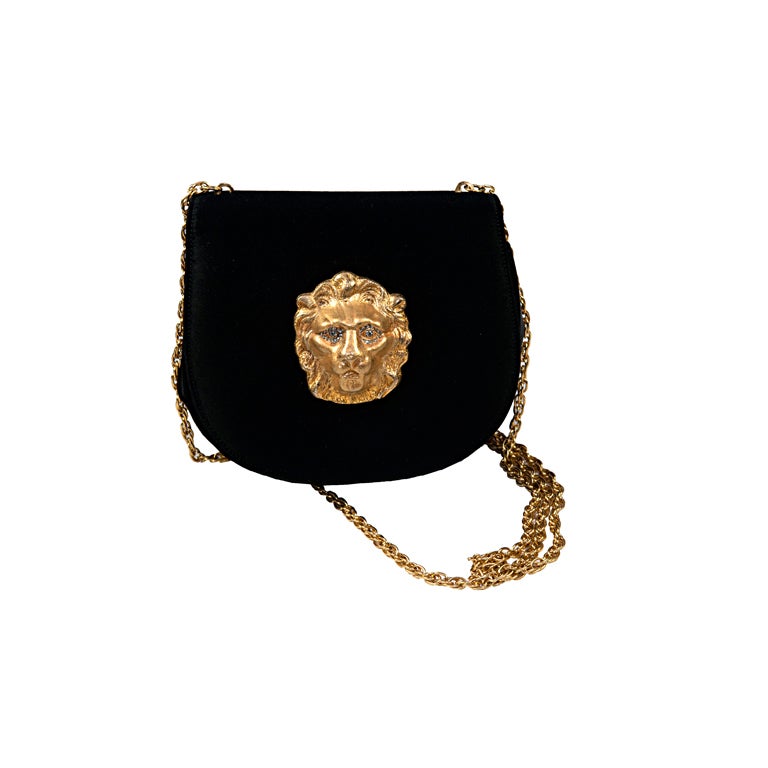 Morris Moskowitz Black Satin Evening Bag