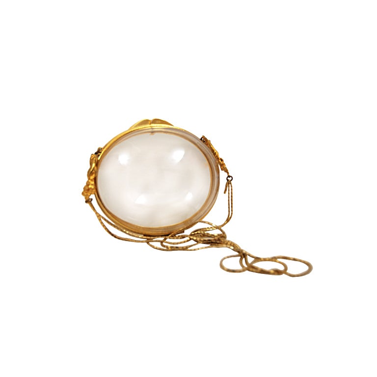 Judith Leiber 1970's Clear Lucite Egg Minaudiere