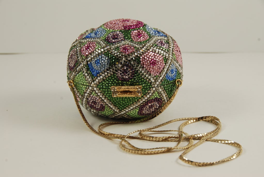 Judith Leiber Rhinestone Flower Petal Minaudière For Sale 2