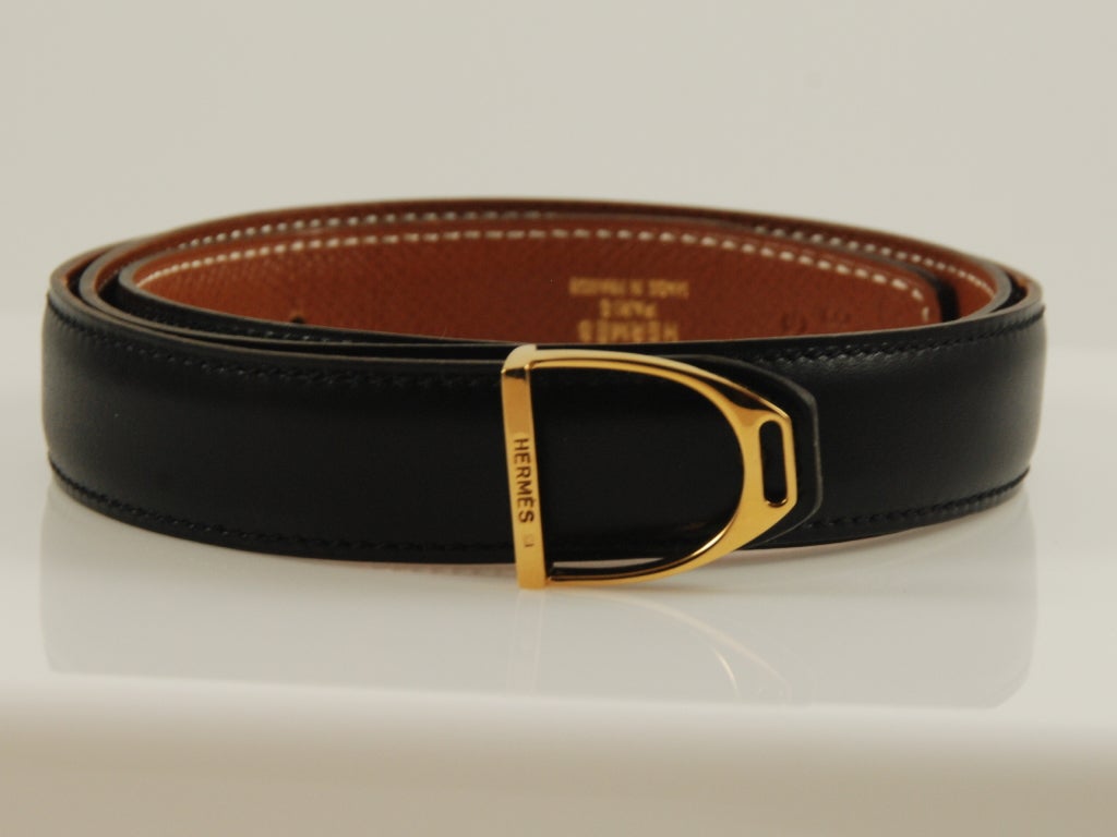 Hermes black leather belt with horse bit belt buckle the belt is about 23mm wide and is about 35