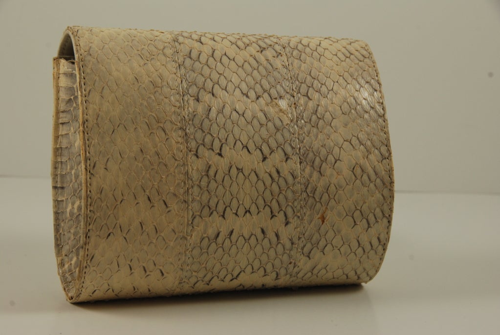 Brown Yves St. Laurent Python Small Bag For Sale