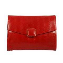 Red Leather Large Clutch/Portfolio Bag