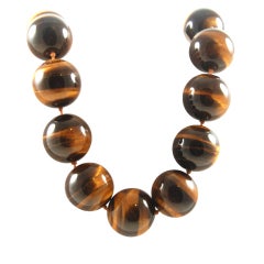 Huge Tiger Eye Bead Necklace
