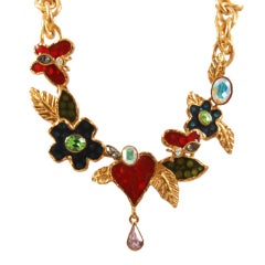 Christian LaCroix Enamel and Rhinestone Necklace
