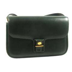 Hermes Vert Fonce Calf Box Leather Vintage Bag