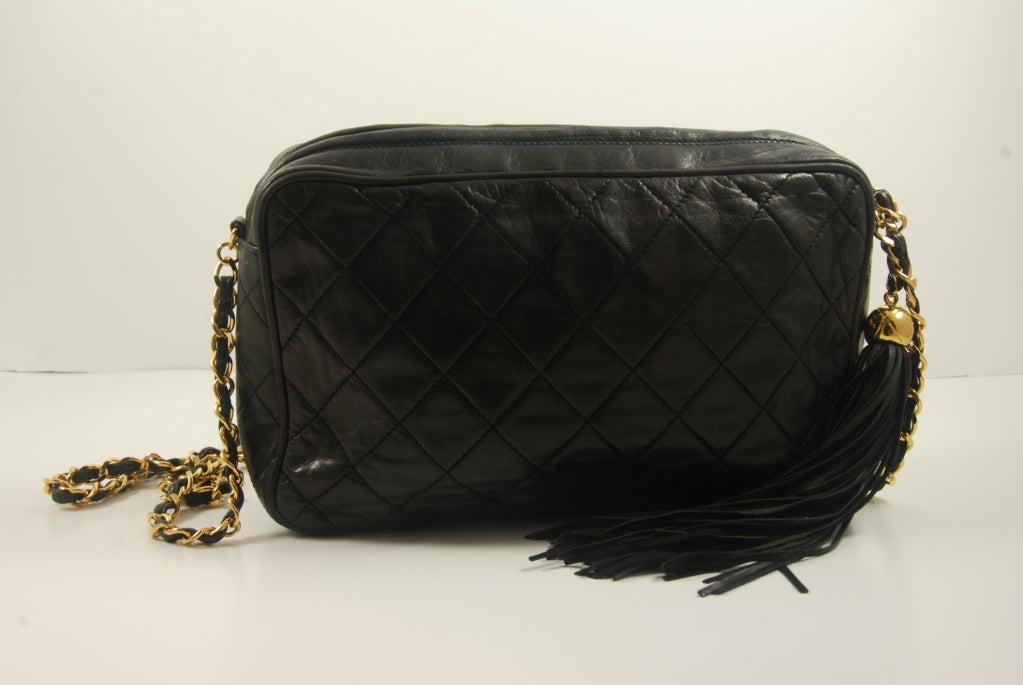 1980's Black Chanel Quilted Bag