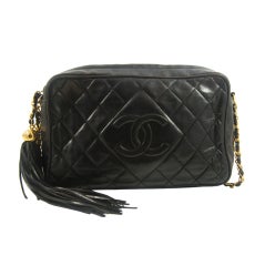 1980's Black Chanel Quilted Bag