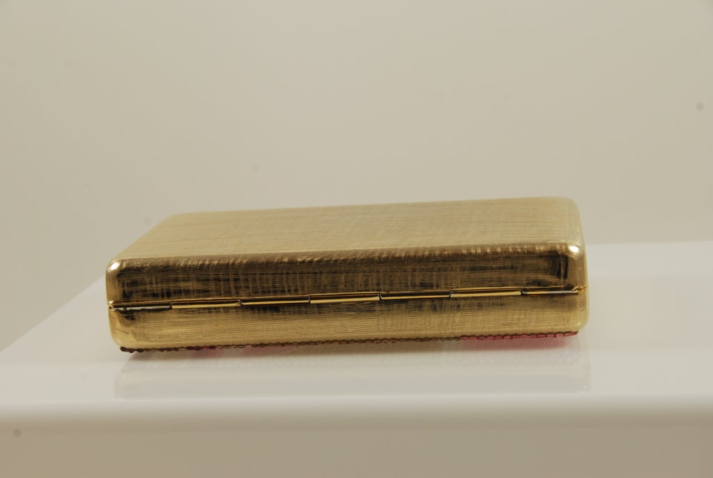 Brown Early Abstract Design Judith Leiber Minaudière For Sale