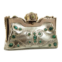 Valentino SIlver and Jeweled Evening Bag