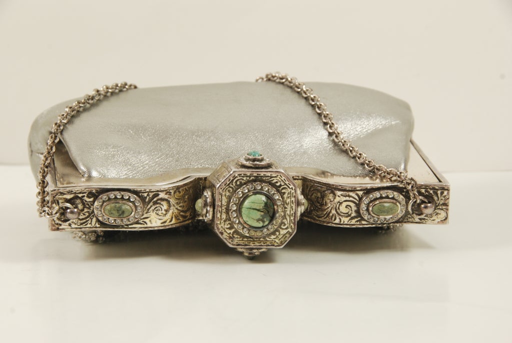 valentino silver clutch bag