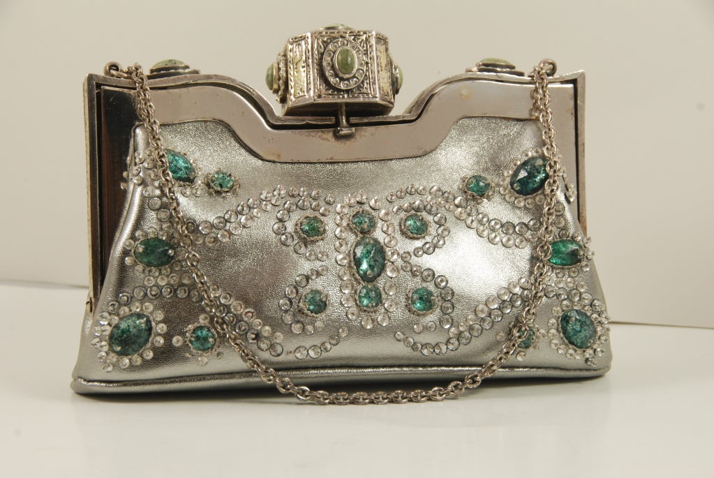 Valentino SIlver and Jeweled Evening Bag 1