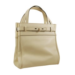 Valextra Cream Leather B Cube Tote Handbag