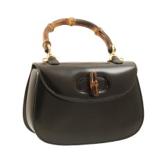 Vintage Gucci  Leather Bamboo Handle Purse