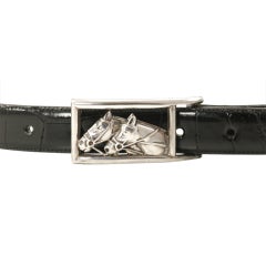 Kieselstein-Cord Sterling Silver Horse Buckle on Alligator Strap