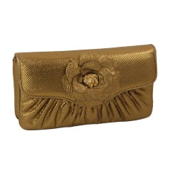 Judith Leiber Bronze Karung Clutch/Shoulder Bag