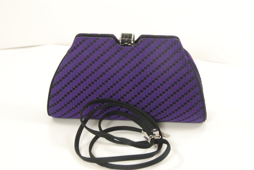 Judith Leiber Purple and Black Evening Bag For Sale 3