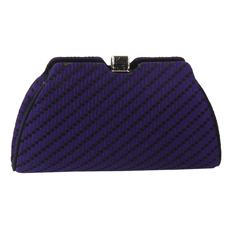 Judith Leiber Purple and Black Evening Bag For Sale