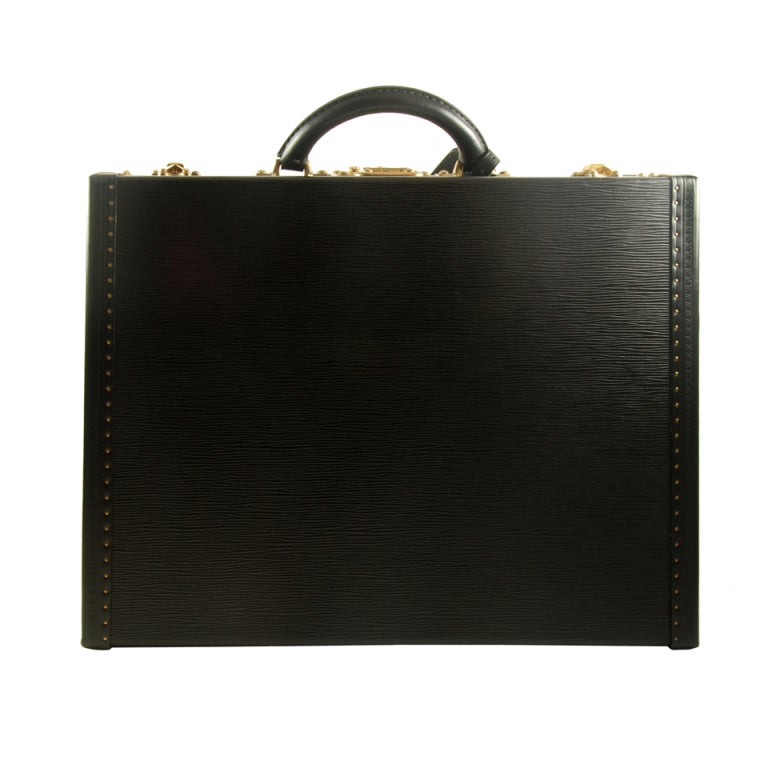 Louis Vuitton Black Epi Leather President Briefcase For Sale