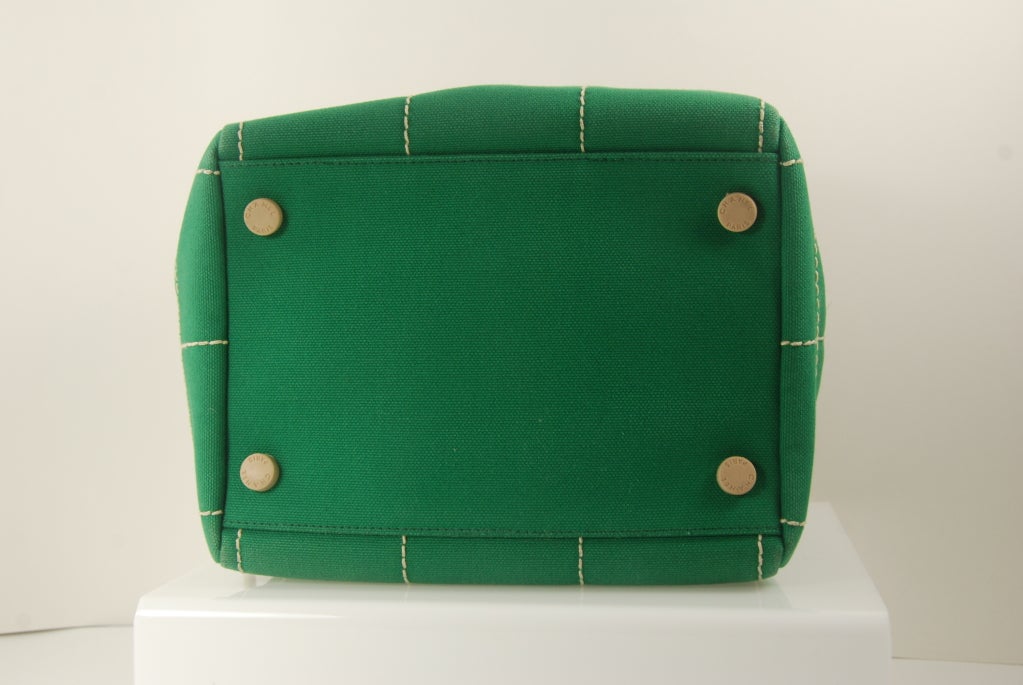 Women's Chanel Green Canvas Handbag