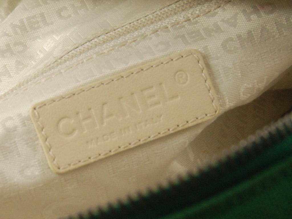 Chanel Green Canvas Handbag 3