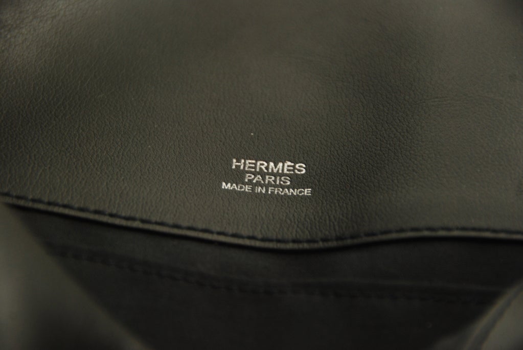 Women's or Men's Hermes Toile and Leather Black Briefcase