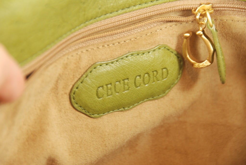 Women's Cece Cord Green Ostrich Clutch