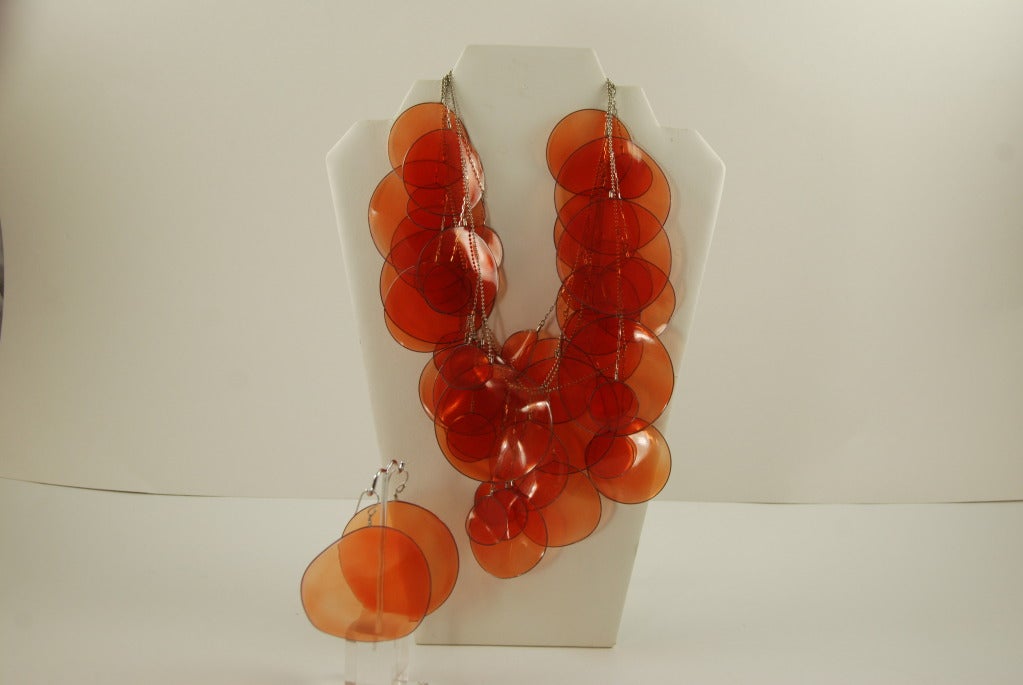 Issey Miyake Multi Strand Necklace & Earrings