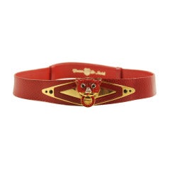 Adjustable Red Lizard Jeweled Belt