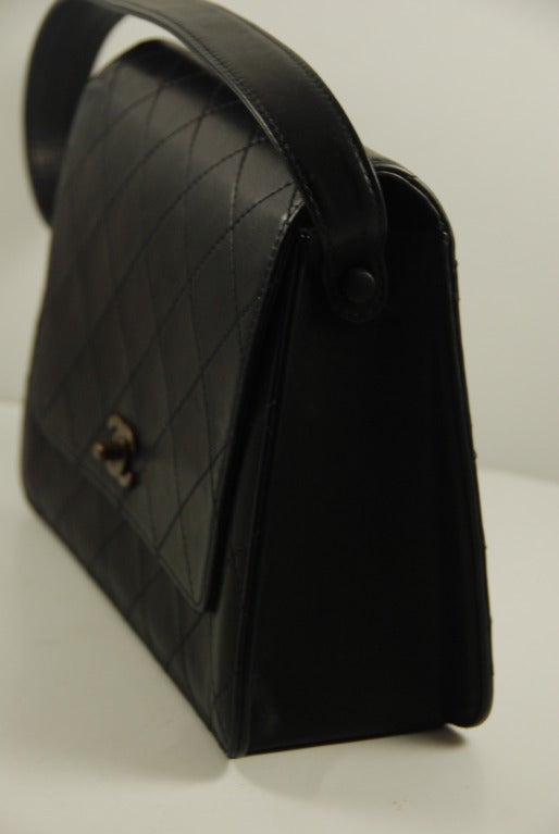 Chanel Black Lambskin Quilted Handbag 1