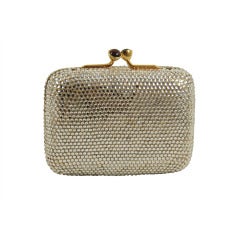 1980s Judith Leiber Full Bead Crystal Minaudiere