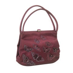 Bottega Veneta Purple Beaded Evening Bag