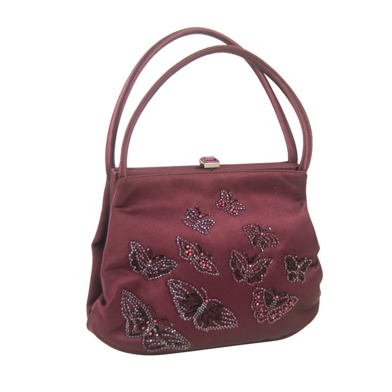 Bolso de noche con cuentas moradas Bottega Veneta en venta