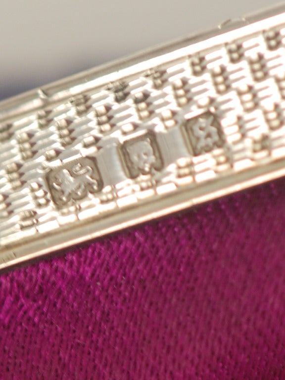 1980s Purple Python Jacomo Clutch with Sterling and Marcasite Frame In Excellent Condition In New York, NY