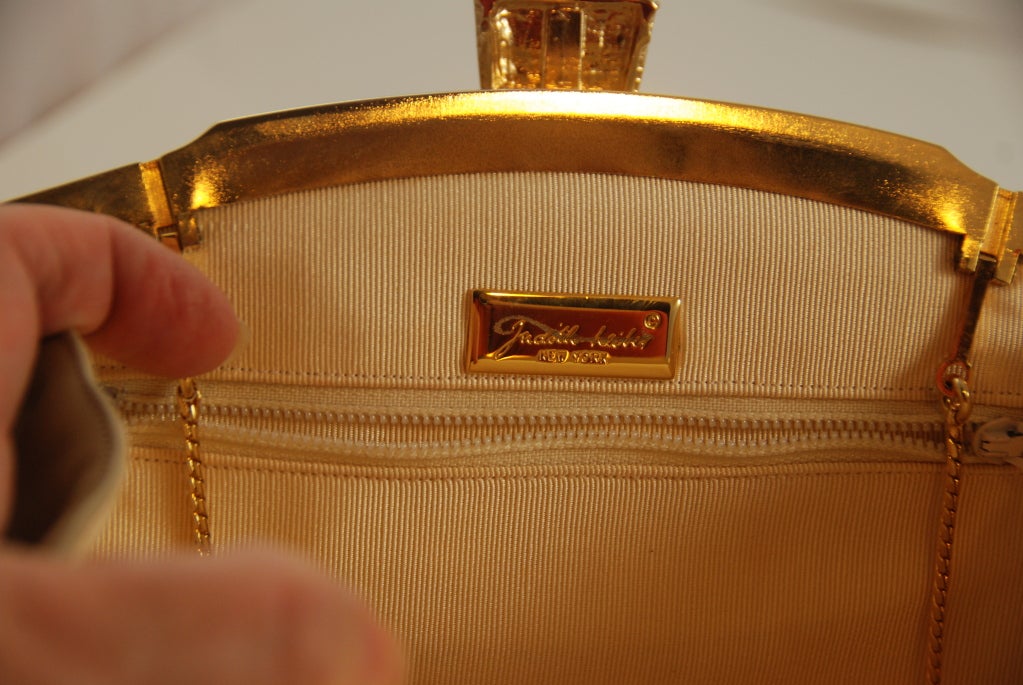 Brown 1990s Leiber Leather Handbag For Sale