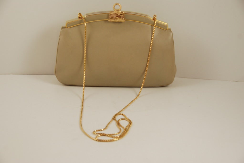 1990s Leiber Leather Handbag In Excellent Condition For Sale In New York, NY
