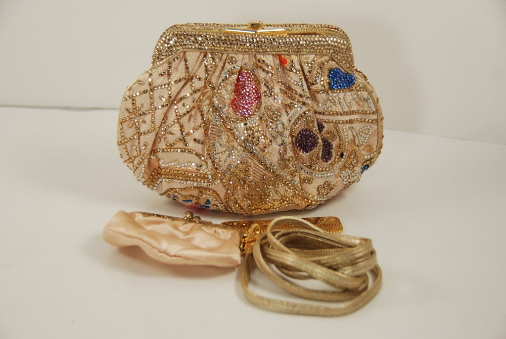 Women's 1980s Judith Leiber Rhinestone Studded Obi Bag