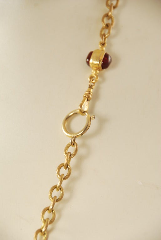 1970s-80s Chanel Necklace with Gripoix Drops 1