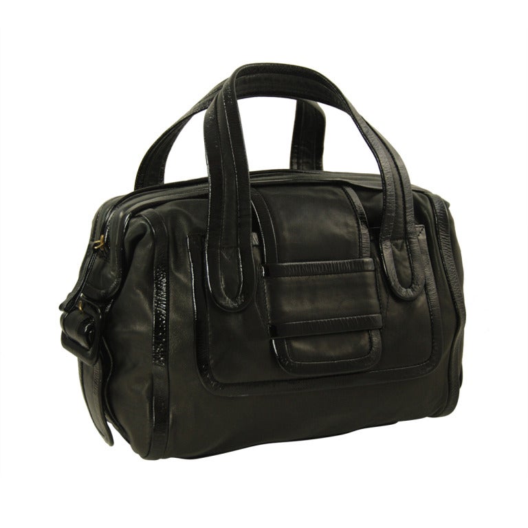 Pierre Hardy Black Leather Handbag For Sale