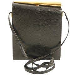 Vintage Rodo Black Lizard Asymmetrical Shoulder/Cross Body Handbag