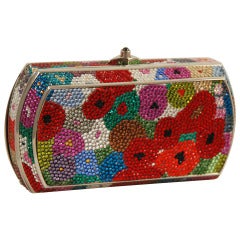 1990s Judith Leiber Multi Color Floral Minaudiere
