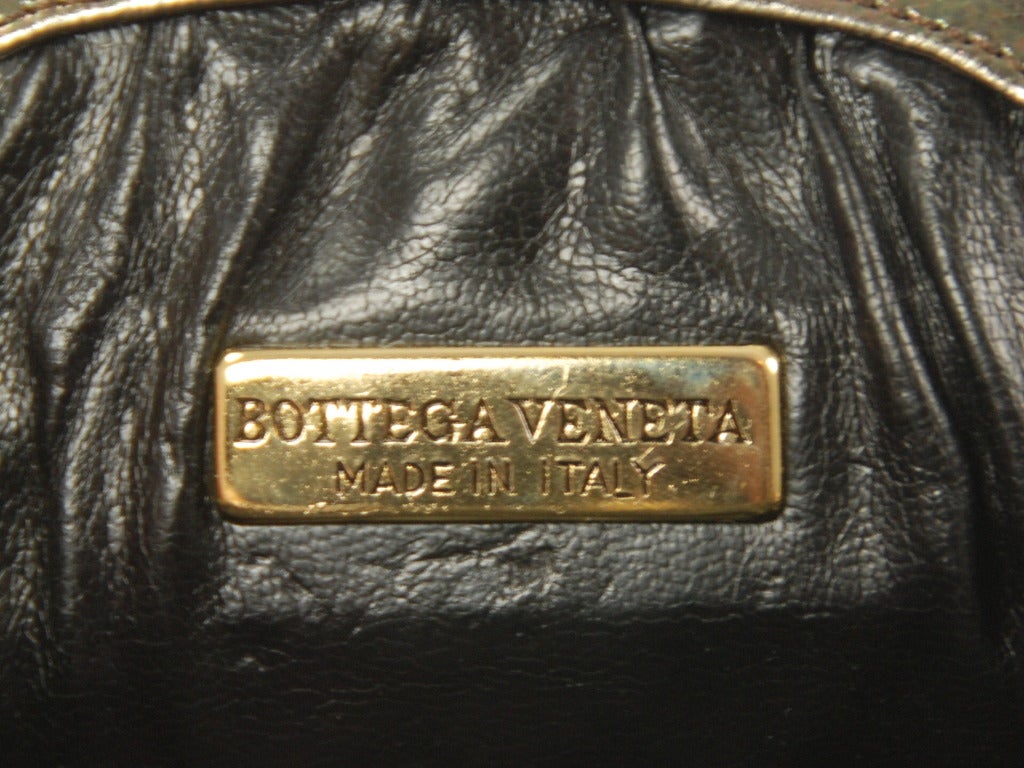 Women's 1980s Bottega Veneta Metallic Intrecciato Small Crossbody Mini Purse